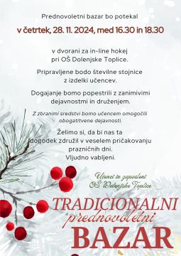 TRADICIONALNI PREDNOVOLETNI BAZAR OŠ DOLENJSKE TOPLICE