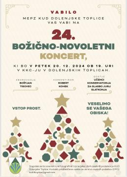 24. BOŽIČNO-NOVOLETNI KONCERT MePZ DOLENJSKE TOPLICE: VABILO